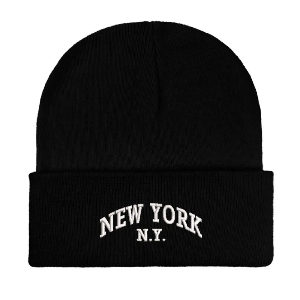 NEW YORK Embroidered Unisex Thick Knit Beanie / Hatline