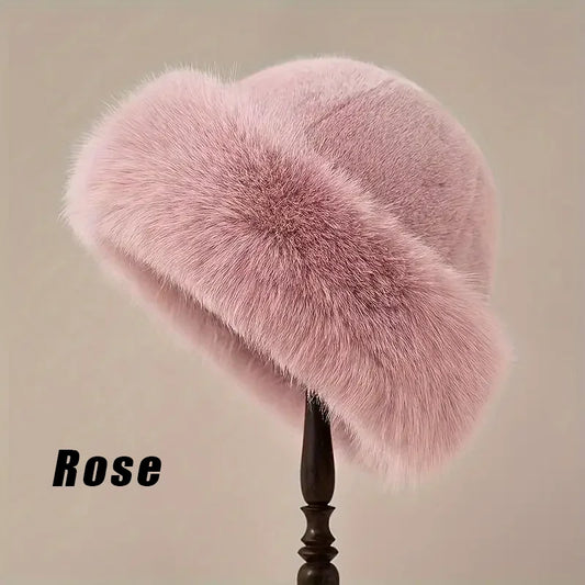 Women’s Solid Faux Fur Bucket Hat – HatLine