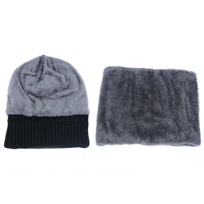 HatLine Winter Knit Beanie & Scarf Set – Fleece-Lined, Unisex