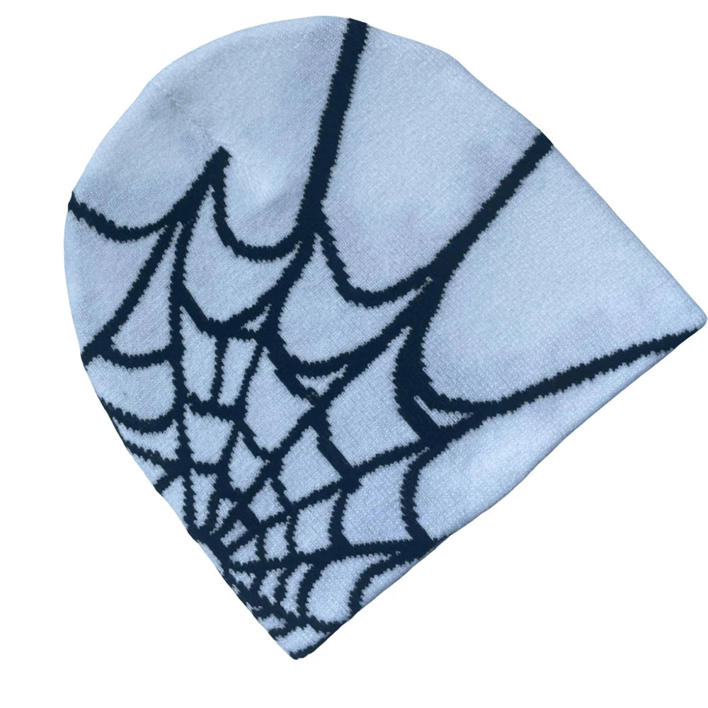 Spider Web Printed Unisex Knit Beanie – Warm Outdoor Hat / HatLine