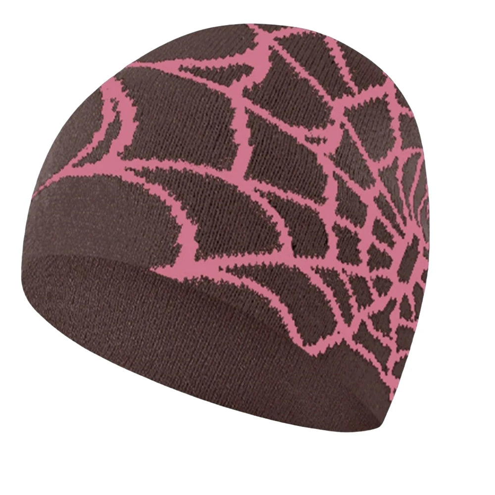 Spider Web Printed Unisex Knit Beanie – Warm Outdoor Hat / HatLine