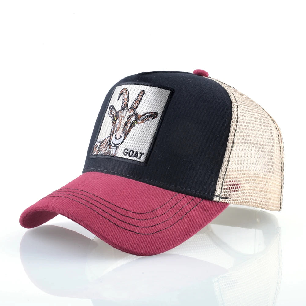 Embroidered Goat Patch Trucker Cap – HatLine