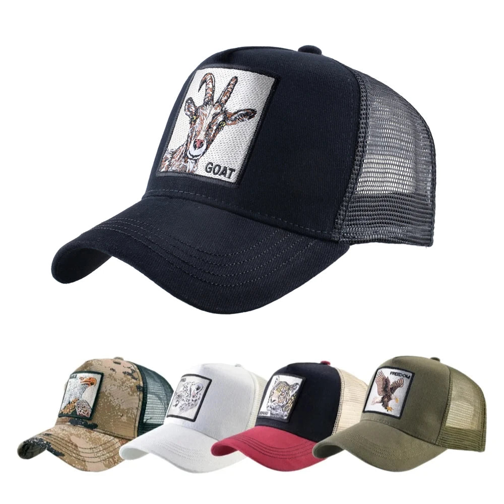 Embroidered Goat Patch Trucker Cap – HatLine