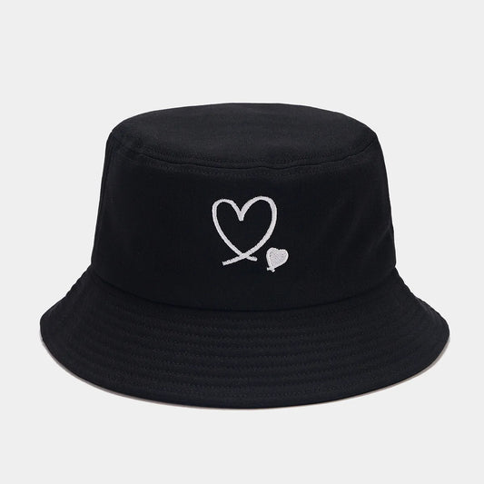 Unisex Reversible Heart-Embroidered Bucket Hat