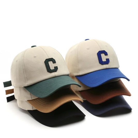 HatLine Unisex Cotton Baseball Cap “C” Patch – Adjustable Snapback