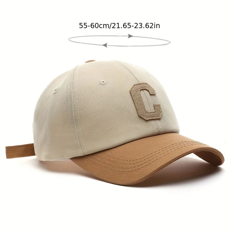 HatLine Unisex Cotton Baseball Cap “C” Patch – Adjustable Snapback