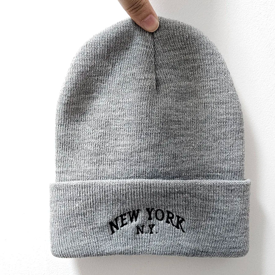 NEW YORK Embroidered Unisex Thick Knit Beanie / Hatline