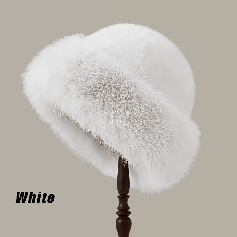 Women’s Solid Faux Fur Bucket Hat – HatLine