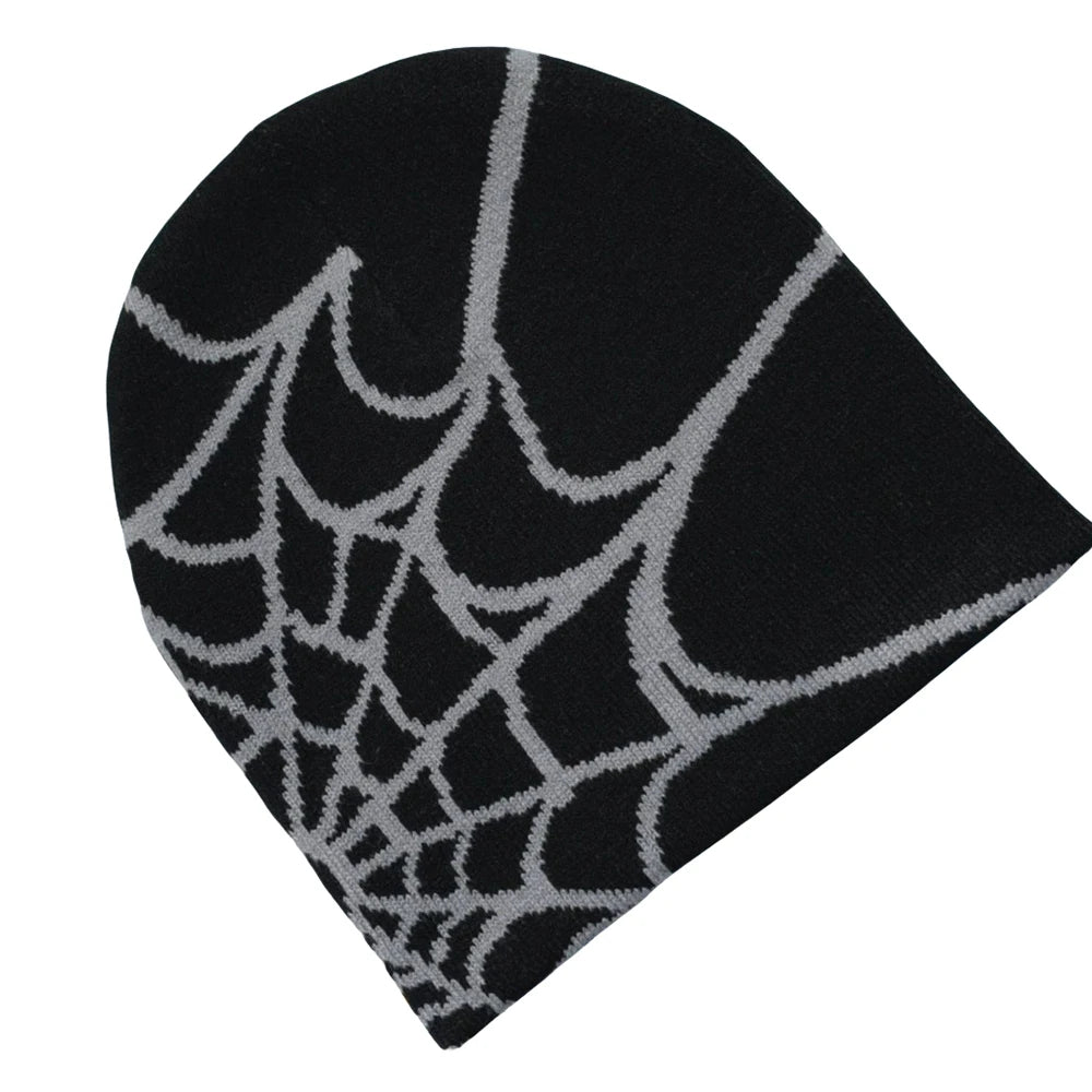 Spider Web Printed Unisex Knit Beanie – Warm Outdoor Hat / HatLine