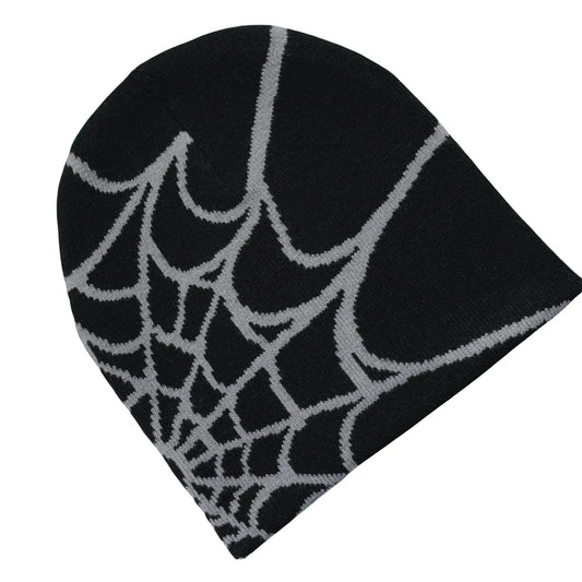 Spider Web Printed Unisex Knit Beanie – Warm Outdoor Hat / HatLine