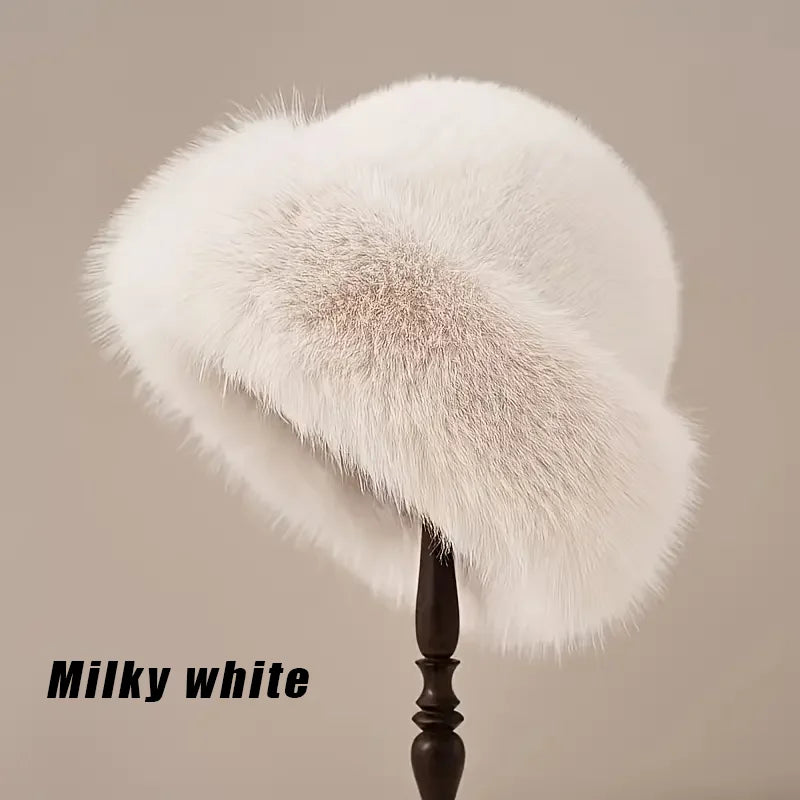 Women’s Solid Faux Fur Bucket Hat – HatLine