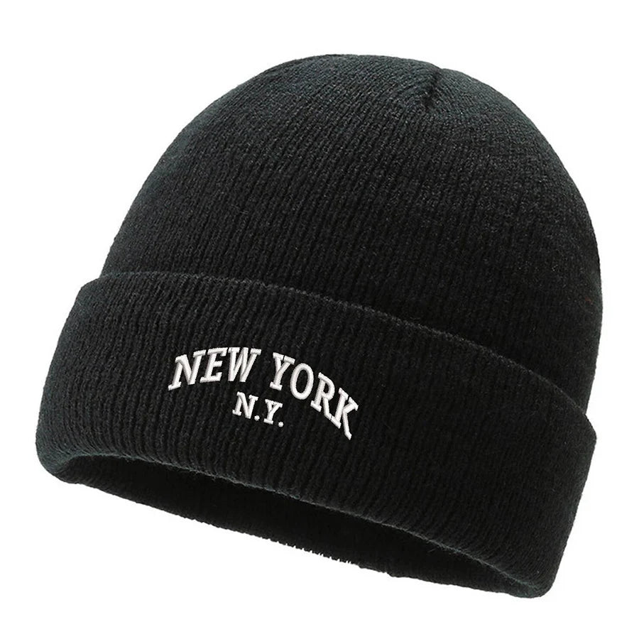 NEW YORK Embroidered Unisex Thick Knit Beanie / Hatline