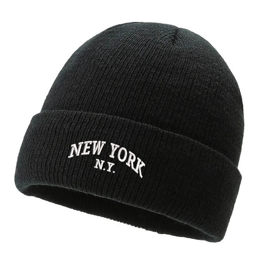 NEW YORK Embroidered Unisex Thick Knit Beanie / Hatline