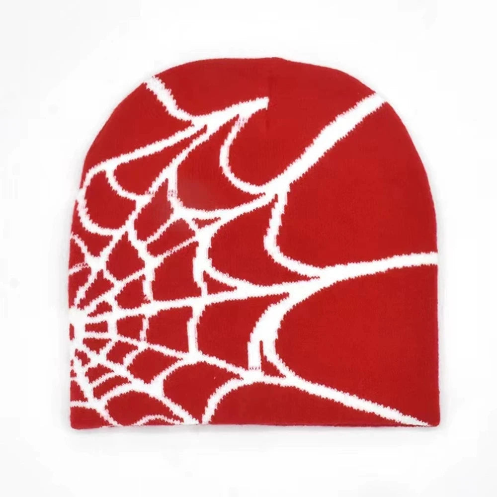Spider Web Printed Unisex Knit Beanie – Warm Outdoor Hat / HatLine