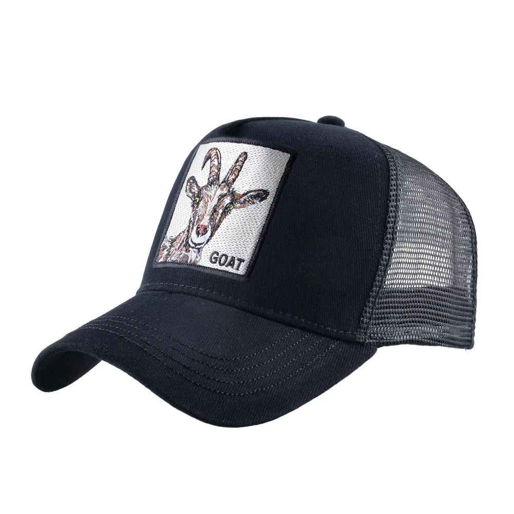 Embroidered Goat Patch Trucker Cap – HatLine