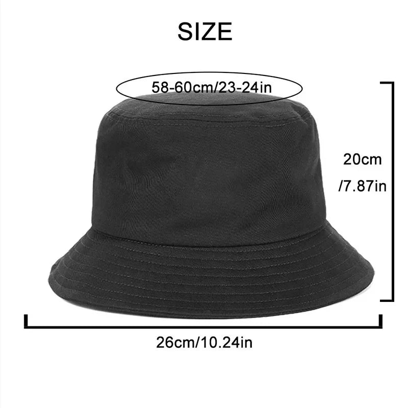 Unisex Cotton Foldable Bucket Hat – Summer Outdoor Sun Cap