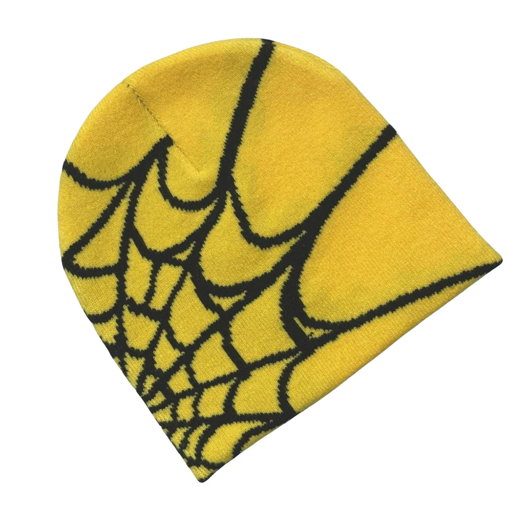 Spider Web Printed Unisex Knit Beanie – Warm Outdoor Hat / HatLine